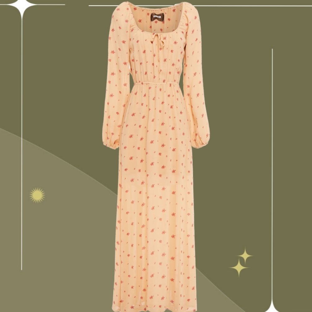 ✨ Reformation Augusta Gathered Floral Print Maxi Dress Size XS